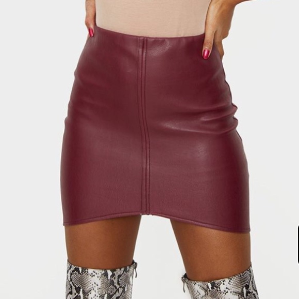 Maroon Faux Skirt